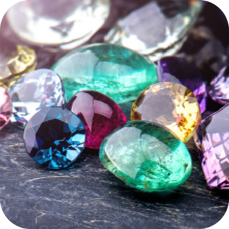 jewels in assorted colors